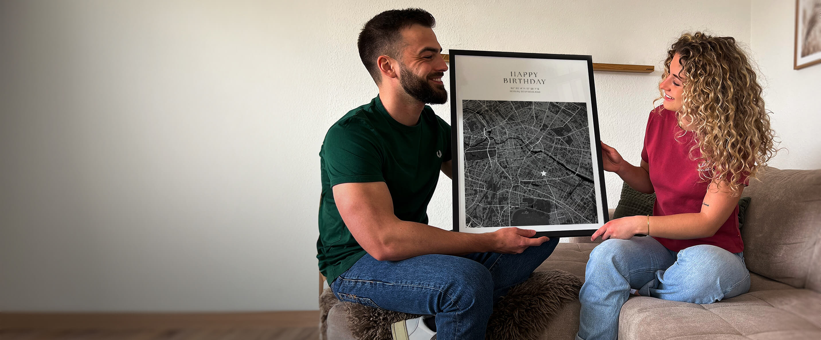 Karte mit eingezeichnetem Lieblingsort – persönliche Erinnerung zum Aufhängen