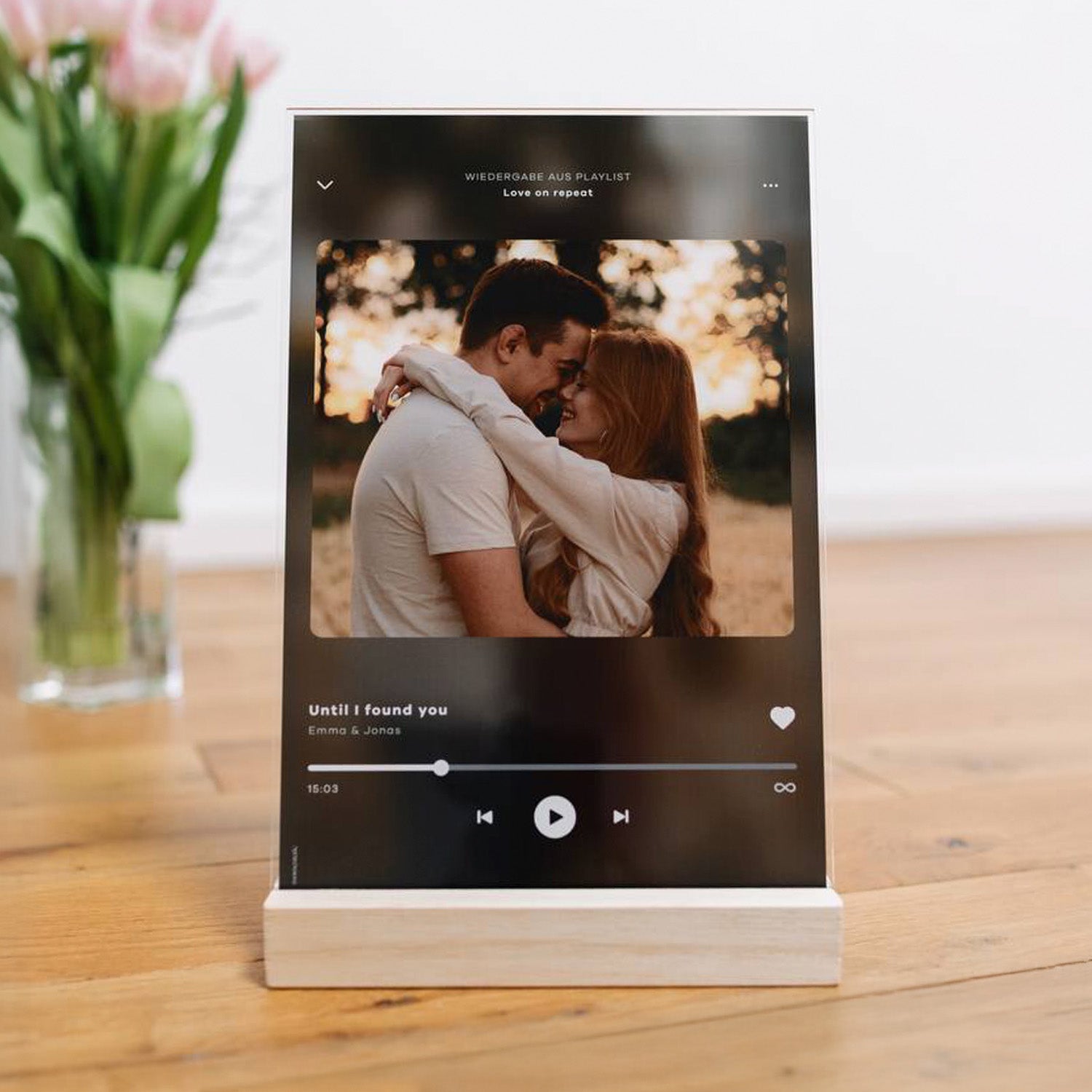 Personalisiertes Song Display mit Foto und Spotify Code – Acrylglas-Deko mit Lieblingssong als individuelles Geschenk für besondere Anlässe