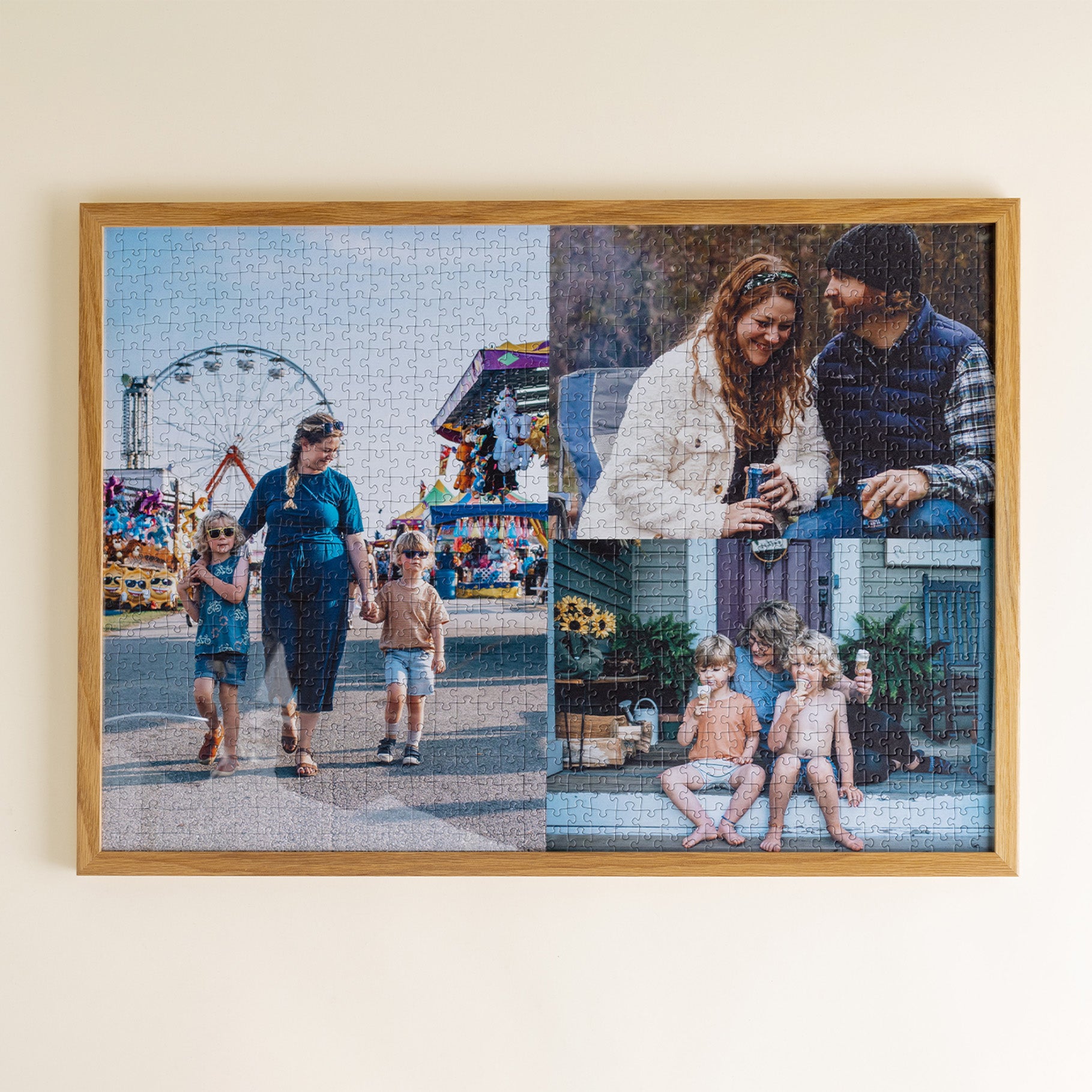 Personalisiertes Fotopuzzle mit Rahmen – individuelles Puzzle im Bilderrahmen als Wanddekoration und persönliches Geschenk